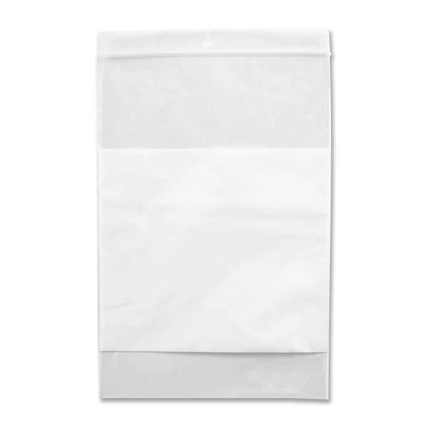 Crownhill Reclosable Poly Bag - 6" (152.40 mm) Length x 9" (228.60 mm) Width x 2 mil (51 Micron) Thickness - Clear, White - Food, Storage - 100 / Pack