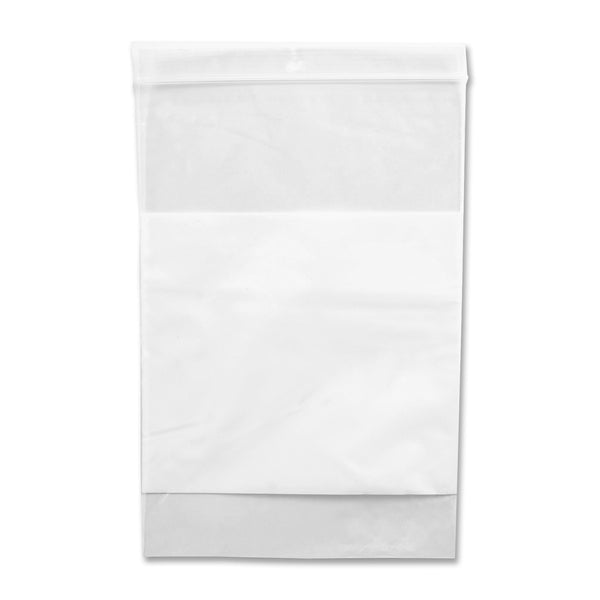 Crownhill Reclosable Poly Bag - 12" (304.80 mm) Width x 9" (228.60 mm) Length - Clear, White - Vinyl - 100/Pack - Food, Storage