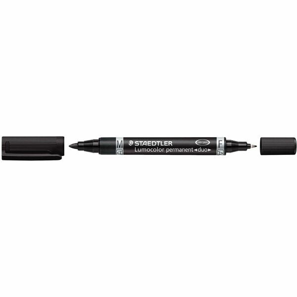 Staedtler Permanent Marker - 0.6 mm (0.02") Medium, 1.5 mm (0.06") Marker Point - Refillable - Black Ink - 10 / Pack