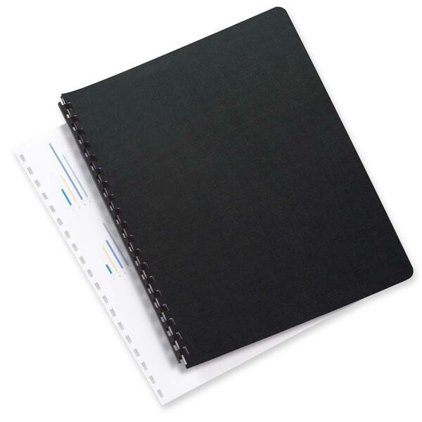 GBC Linen Weave Presentation Cover - For Letter 8 1/2" (215.90 mm) x 11" (279.40 mm) Sheet - Rectangular - Black - Linen - 200 / Box