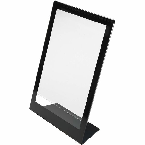 Deflecto Superior Image Bordered Sign Holder - 11" (279.40 mm) Width x 8.50" (215.90 mm) Length - Clear, Black - 1 Each