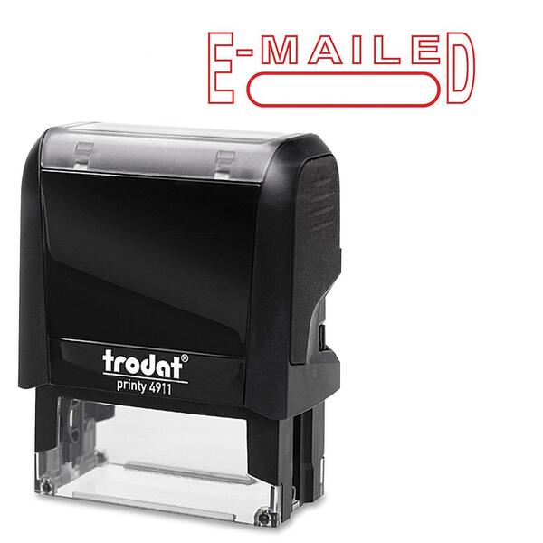 Trodat E-Mailed S-Printy Self-Inking Stamp - E-MAILED - Red - 1 Each