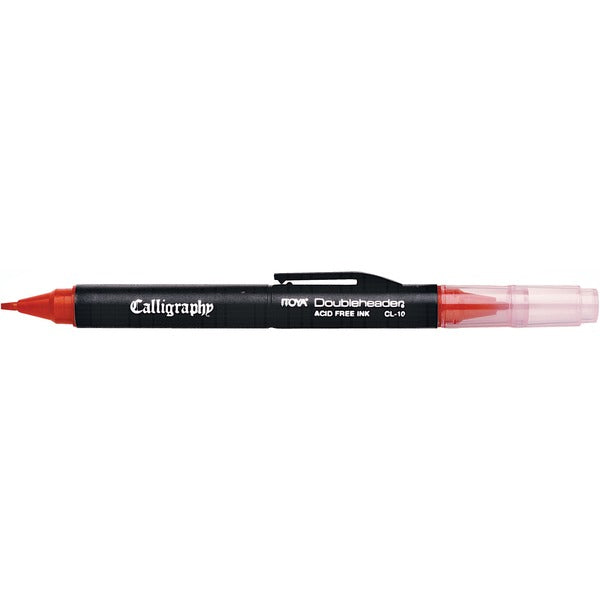 Itoya Doubleheader Calligraphy Pen - 1.5 mm (0.06") Chisel Pen Point - Red Ink - Water Based - 1 Each