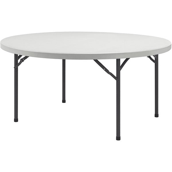 Lorell Ultra-Lite Banquet Folding Table - Round Top - 600 lb (272.16 kg) Capacity - 48" (1219.20 mm) Table Top Diameter - 29.3" (742.95 mm) Height x 48" (1219.20 mm) Width x 48" (1219.20 mm) Depth - Indoor, Outdoor - Gray, Powder Coated - 1 Each