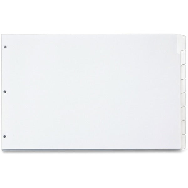 Cardinal Write 'n Erase Special Mylar Tab Dividers - 8 x Divider(s) - Write-on Tab(s) - 8 Tab(s)/Set - 17.50" Divider Width x 11.50" Divider Length - Tabloid - 11" (279.40 mm) Width x 17" (431.80 mm) Length - White Divider - White Tab(s) - Reinforced Tab,