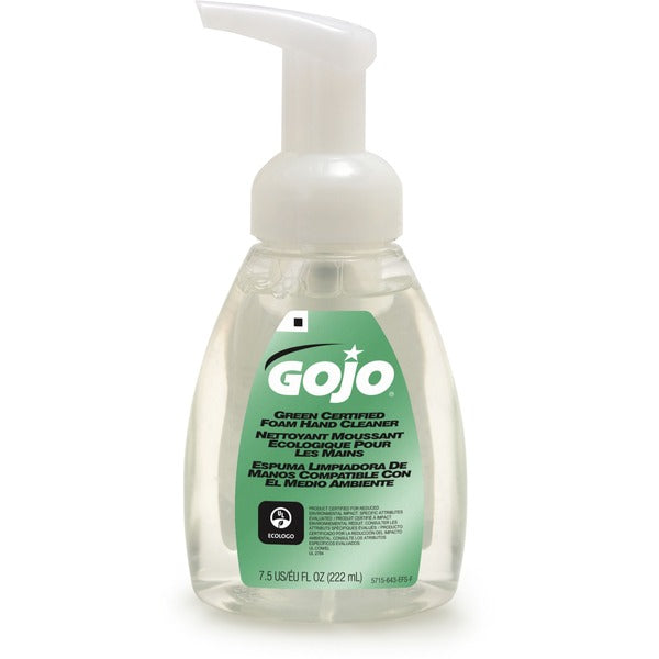 Gojo&reg; Green Certified Foam Hand Cleaner - 221.80 mL - Push Pump Dispenser - Hand - Clear - Bio-based - 1 Each