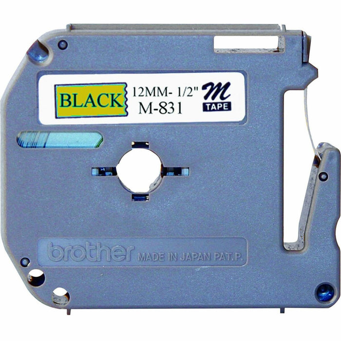 P-touch P-touch Nonlaminated M Series Tape Cartridge - 1/2" (12.70 mm) Width - Rectangle - Gold, Black - 1 Each