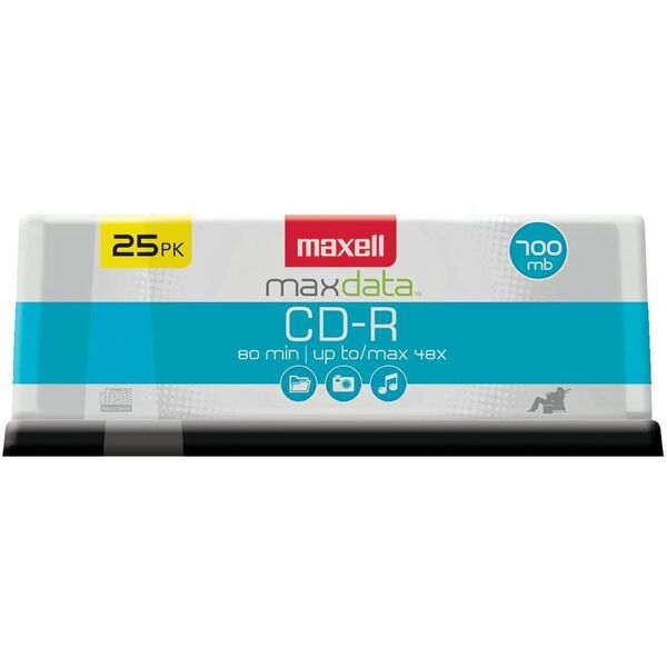 Maxell CD-R700 CD Recordable Media - CD-R - 48x - 700 MB - 25 Pack - Light Green - 120mm - 1.33 Hour Maximum Recording Time