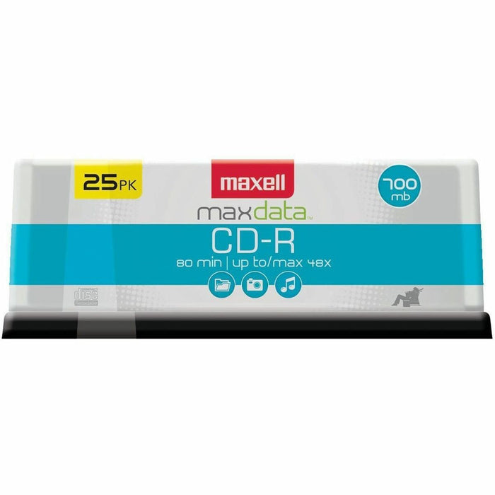 Maxell CD-R700 CD Recordable Media - CD-R - 48x - 700 MB - 25 Pack - Light Green - 120mm - 1.33 Hour Maximum Recording Time