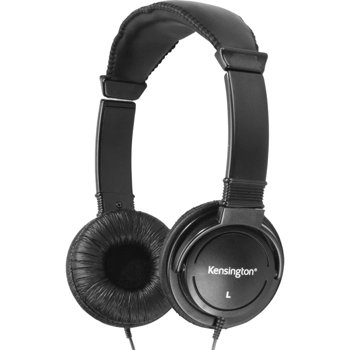 Kensington Hi-Fi Headphones - Stereo - Mini-phone (3.5mm) - Wired - 32 Ohm - 20 Hz to 20 Hz - Gold Plated Connector - Over-the-head - Binaural - Circumaural - 9 ft (2.74 m) Cable - Black - 1