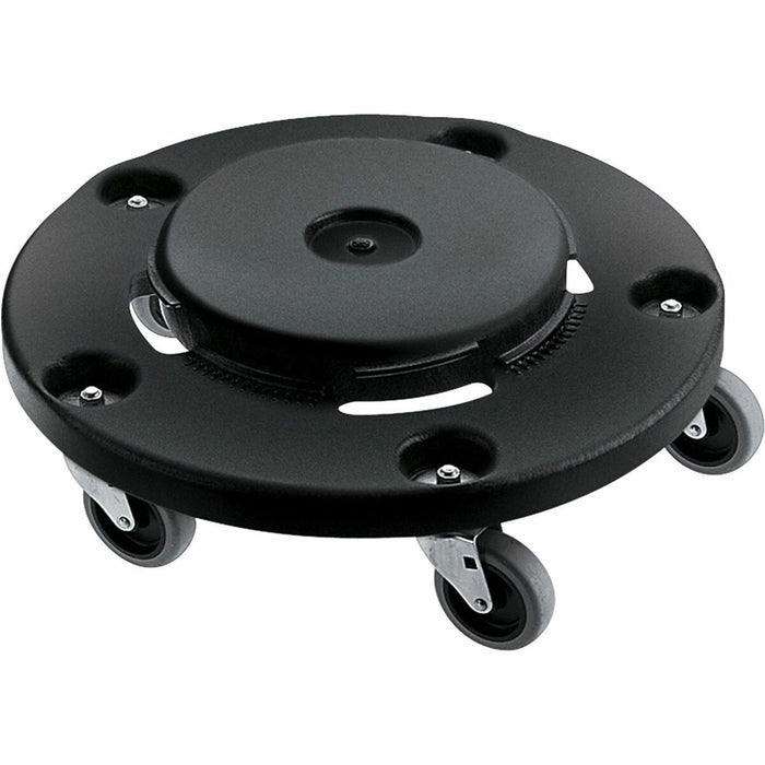 Rubbermaid Commercial Brute Easy Twist Round Dolly - 350 lb (158.76 kg) Load Capacity - 5 Casters - Structural Foam - 18.3" (464.82 mm) Width x 6.6" (168.15 mm) Height - Black - 1 Each