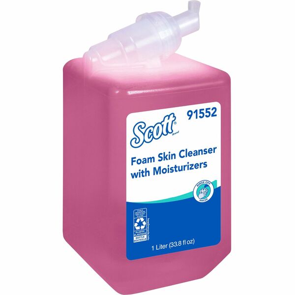 Scott Foam Skin Cleanser w/Moisturizers - Floral ScentFor - 1 L - Hands-free Dispenser - Kill Germs - Office, Healthcare - Moisturizing - Pink - 1 Each