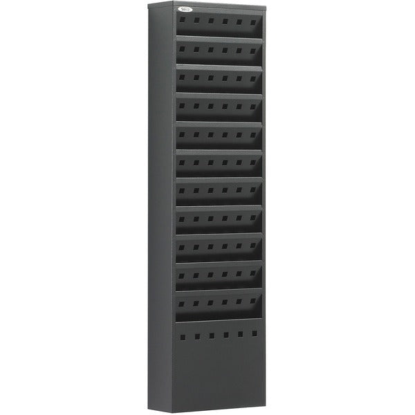 Safco 11-Pocket Steel Magazine Racks - 11 Pocket(s) - 36.3" (920.75 mm) Height x 10" (254 mm) Width x 4" (101.60 mm) Depth - Floor - Scratch Resistant - Powder Coated - Black - Steel - 1 Each