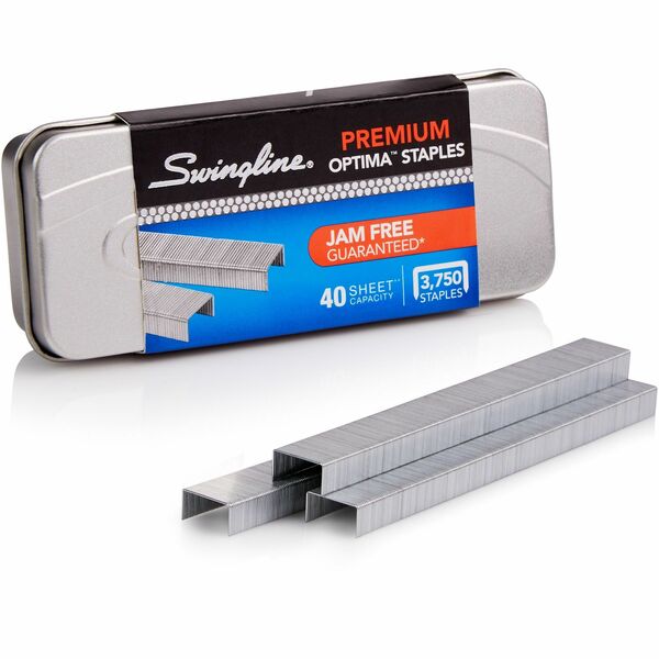Swingline Optima Premium Staples - 210 Per Strip - Standard - 1/4" (6.35 mm) Leg - Holds 40 Sheet(s) - Silver - Metal - 0.25" (6.35 mm) Height x 0.50" (12.70 mm) Width - 3750 / Box
