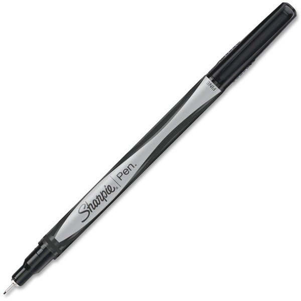 Sharpie Fine Point Pen - Fine Needle Pen Point - Black Ink - Gray, Black Barrel - 4 / Pack