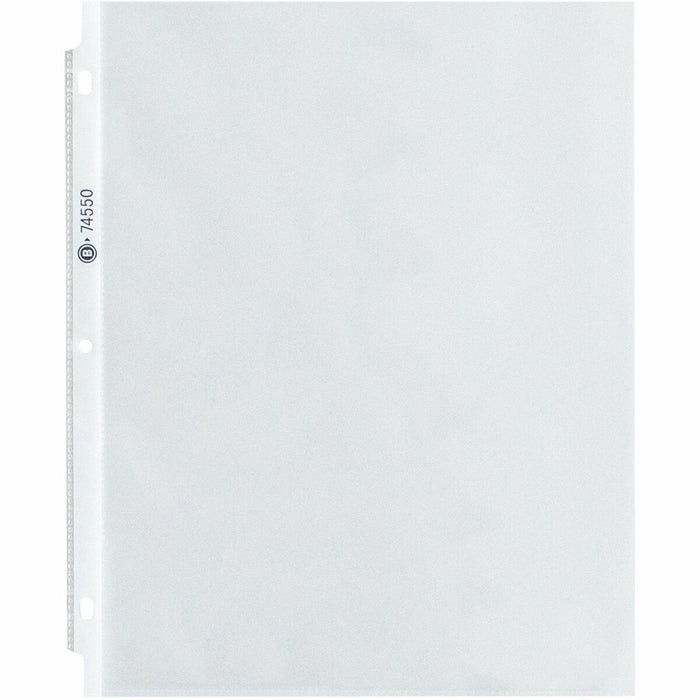 Business Source Top-Loading Poly Sheet Protectors - 3.3 mil (0.08 mm) Thickness - For Letter 8 1/2" (215.90 mm) x 11" (279.40 mm) Sheet - 3 x Holes - Ring Binder - Rectangular - Clear - Polypropylene - 100 / Box