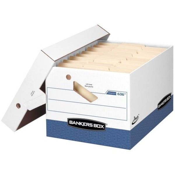 Presto&trade; w/Ergo Handles Storage Boxes - Letter/Legal 4pk - Internal Dimensions: 12" (304.80 mm) Width x 15" (381 mm) Depth x 10" (254 mm) Height - External Dimensions: 13" (330.20 mm) Width x 16.5" (419.10 mm) Depth x 10.4" (263.65 mm) Height - Media