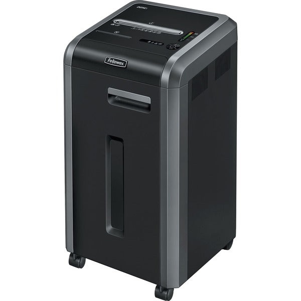 Fellowes Powershred&reg; 225Ci 100% Jam Proof Cross-Cut Shredder - Continuous Shredder - Cross Cut - 22 Per Pass - for shredding Staples, Credit Card, CD, DVD, Paper Clip, Junk Mail, Paper - 0.2" x 1.5" Shred Size - P-4 - 4.27 m/min - 9.5" Throat - 60.57