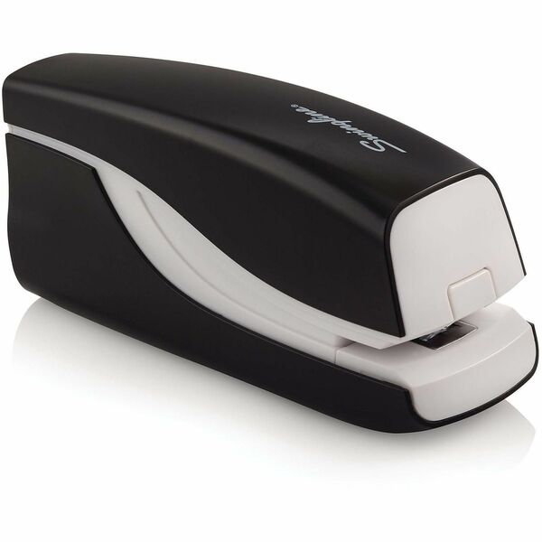 Swingline Breeze Automatic Stapler - Staples Upto 20 Sheet of 20lb Paper - Holds Upto 105 Staple - Half Strip - Staple Size: 1/4" (6.35 mm) - 4 x AA - Black - 1 Each