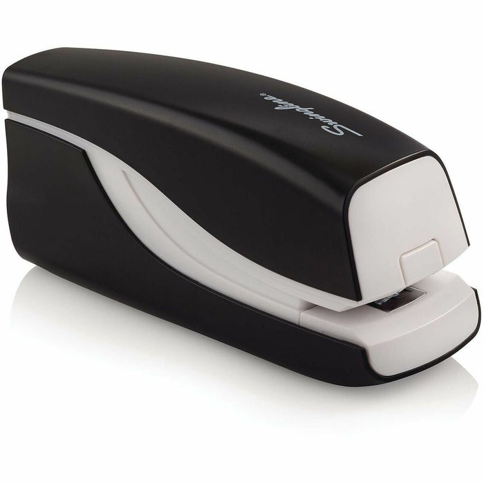 Swingline Breeze Automatic Stapler - Staples Upto 20 Sheet of 20lb Paper - Holds Upto 105 Staple - Half Strip - Staple Size: 1/4" (6.35 mm) - 4 x AA - Black - 1 Each