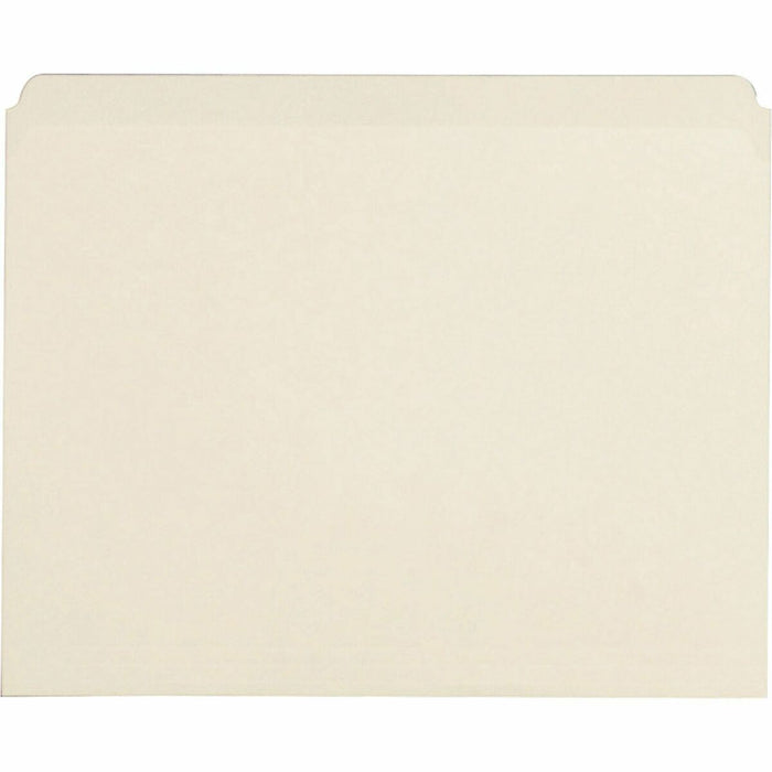 Business Source Straight Tab Cut Letter Recycled Top Tab File Folder - 8 1/2" (215.90 mm) x 11" (279.40 mm) - 3/4" (19.05 mm) Expansion - 11 pt. (3.87 mm) - Manila Paper - Manila - 10% Recycled - 100 / Box