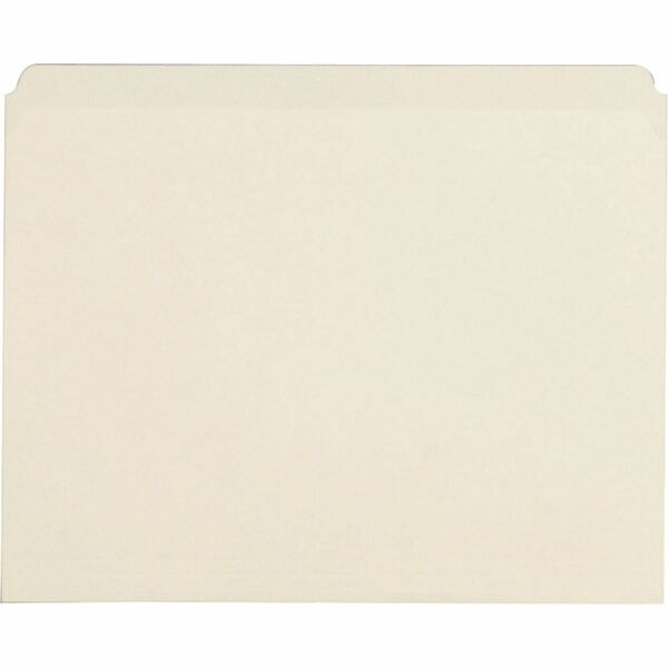 Business Source Straight Tab Cut Letter Recycled Top Tab File Folder - 8 1/2" (215.90 mm) x 11" (279.40 mm) - 3/4" (19.05 mm) Expansion - 11 pt. (3.87 mm) - Manila - Manila - 10% Recycled - 100 / Box