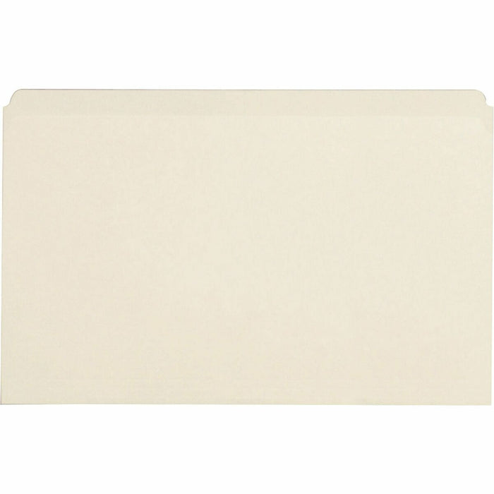 Business Source Straight Tab Cut Legal Recycled Top Tab File Folder - 8 1/2" (215.90 mm) x 14" (355.60 mm) - 10.5 pt. (3.70 mm) - Manila Paper - Manila - 10% Recycled - 100 / Box