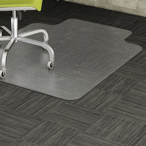 Lorell Standard Lip Low-pile Chairmat - Carpeted Floor - 48" (1219.20 mm) Length x 36" (914.40 mm) Width x 0.122" (3.10 mm) Thickness - Lip Size 10" (254 mm) Length x 19" (482.60 mm) Width - Vinyl - Clear - 1 Each