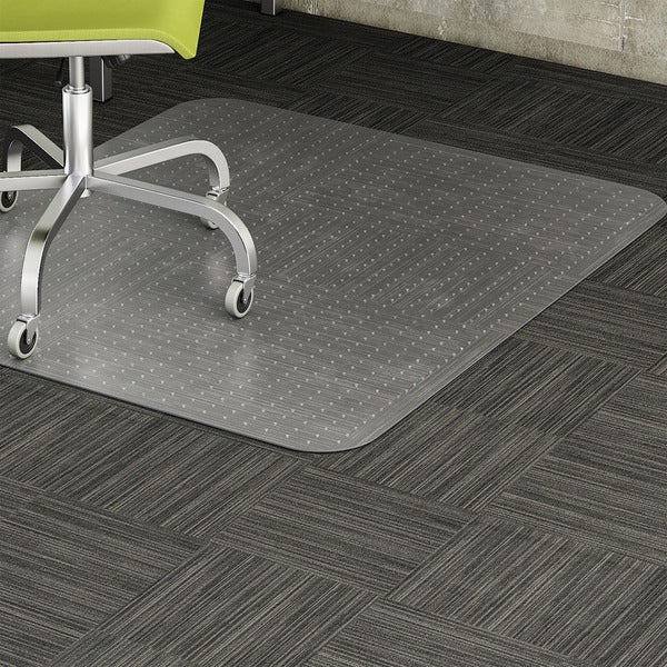 Lorell Low-Pile Chairmat - Carpeted Floor - 60" (1524 mm) Length x 46" (1168.40 mm) Width x 0.122" (3.10 mm) Thickness - Rectangular - Vinyl - Clear - 1Each