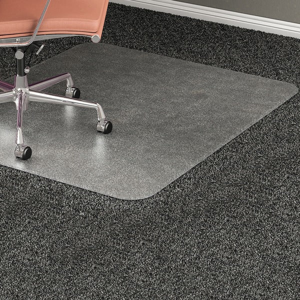 Lorell Plush-pile Chairmat - Carpeted Floor - 60" (1524 mm) Length x 46" (1168.40 mm) Width x 0.173" (4.39 mm) Thickness - Rectangular - Vinyl - Clear - 1 Each