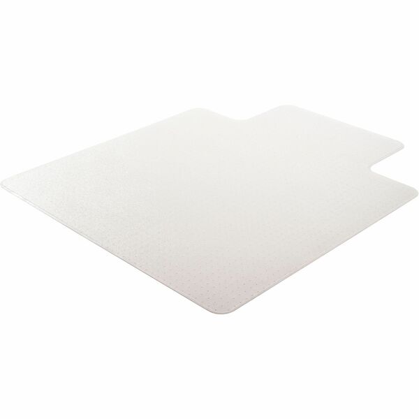 Lorell Plush-pile Wide-Lip Chairmat - Carpeted Floor - 60" (1524 mm) Length x 46" (1168.40 mm) Width x 0.173" (4.39 mm) Thickness - Lip Size 12" (304.80 mm) Length x 25" (635 mm) Width - Vinyl - Clear - 1 Each