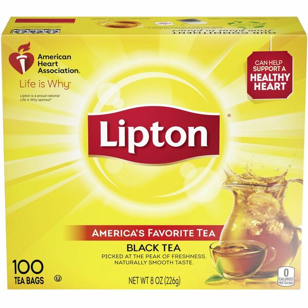 Lipton&reg; Classic Black Tea Bag - 1.3 oz Per Packet - 100 Teabag - 100 / Box