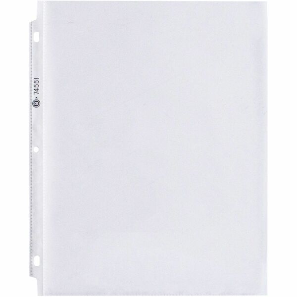 Business Source Top-Loading Poly Sheet Protectors - 11" Height x 9" Width - 0" Thickness - For Letter 8 1/2" x 11" Sheet - 3 x Holes - Ring Binder - Rectangular - Clear - Polypropylene - 100 / Box