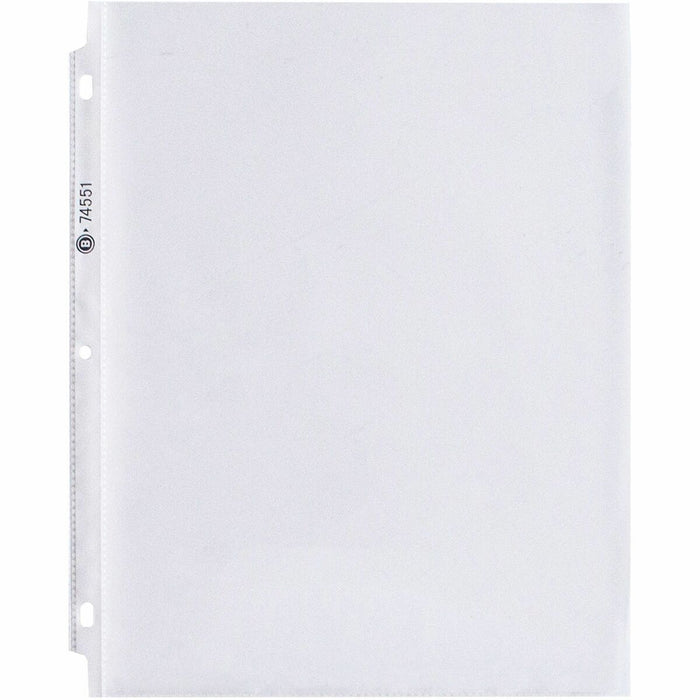Business Source Top-Loading Poly Sheet Protectors - 11" (279.4 mm) Height x 9" (228.6 mm) Width x 1.9 mil (0.05 mm) Thickness - For Letter 8 1/2" (215.90 mm) x 11" (279.40 mm) Sheet - 3 x Holes - Ring Binder - Rectangular - Clear - Polypropylene - 100 / B
