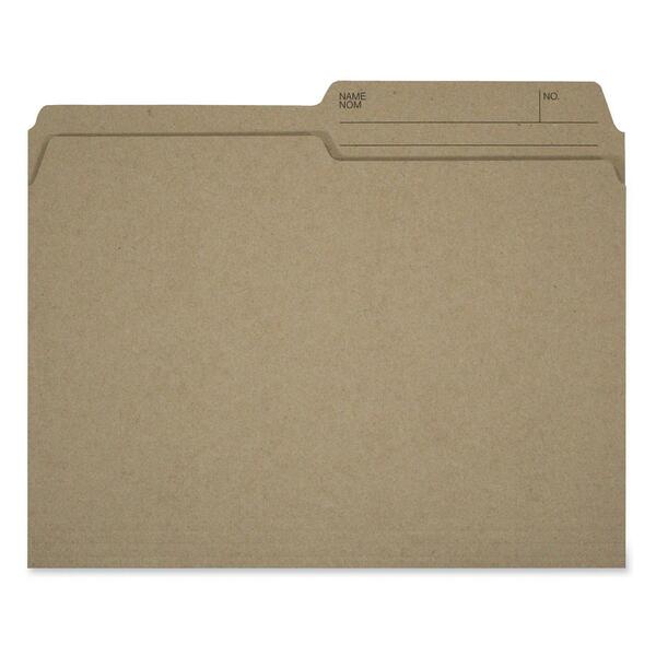 Hilroy 1/2 Tab Cut Letter Recycled Top Tab File Folder - 8 1/2" (215.90 mm) x 11" (279.40 mm) - 9.5 pt. (3.34 mm) - Sand - Non-toxic, Lightweight - 100% Recycled - 100 / Box