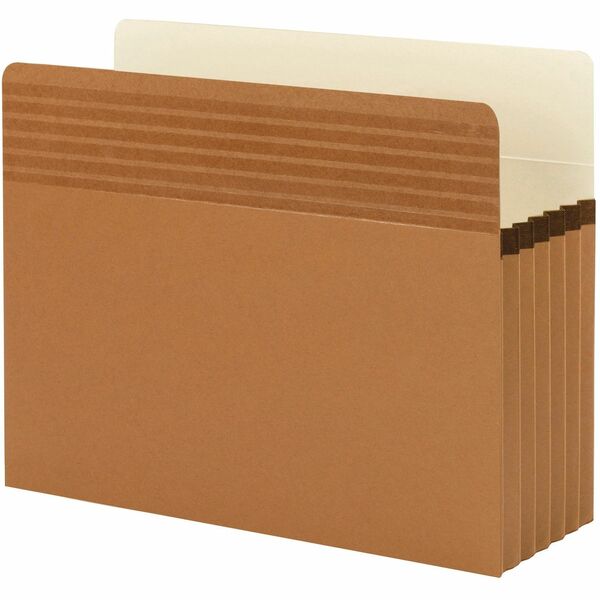 Smead Easy Grip Straight Tab Cut Letter Recycled File Pocket - 8 1/2" (215.90 mm) x 11" (279.40 mm) - 5 1/4" (133.35 mm) Expansion - Redrope - Tear Proof, Tear Resistant - 30% Recycled - 10 / Box