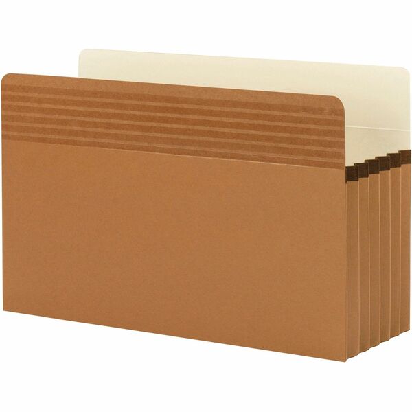 Smead Easy Grip Straight Tab Cut Legal Recycled File Pocket - 8 1/2" (215.90 mm) x 14" (355.60 mm) - 5 1/4" (133.35 mm) Expansion - Redrope - Tear Proof, Reinforced Gusset - 30% Recycled - 10 / Box