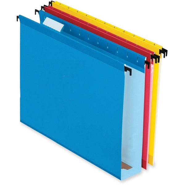 Pendaflex SureHook Letter Recycled Hanging Folder - 2" (50.80 mm) Folder Capacity - 8 1/2" (215.90 mm) x 11" (279.40 mm) - Blue, Red, Yellow, Bright Green, Orange - Built-in Tension Spring - 10% Recycled - 20 / Box