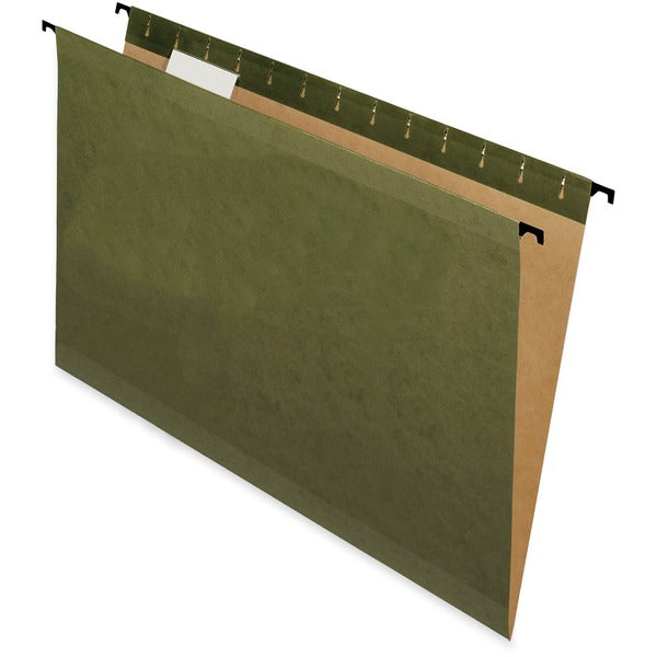 Pendaflex SureHook Legal Recycled Hanging Folder - 8 1/2" (215.90 mm) x 14" (355.60 mm) - Green - Built-in Tension Spring - 10% Recycled - 20 / Box