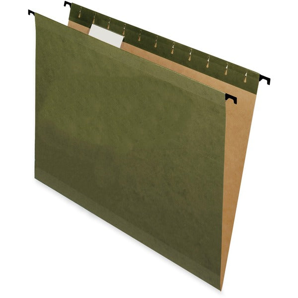 Pendaflex SureHook Letter Recycled Hanging Folder - 8 1/2" (215.90 mm) x 11" (279.40 mm) - Green - Built-in Tension Spring - 10% Recycled - 20 / Box