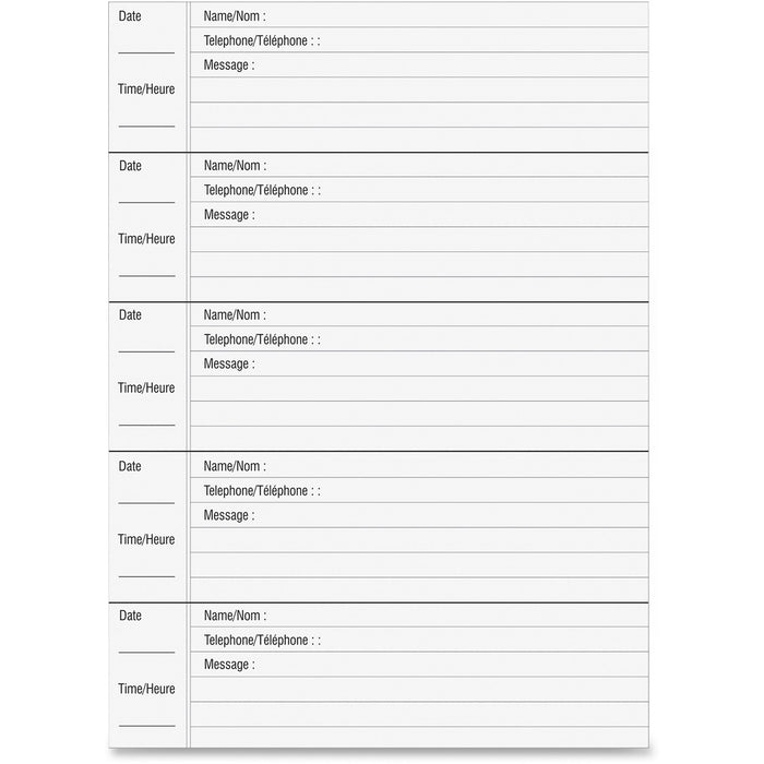 Hilroy 46215 Voicemail Log Book - 100 Sheet(s) - 6 1/4" (15.9 cm) x 8 7/8" (22.5 cm) Sheet Size - 1 Each