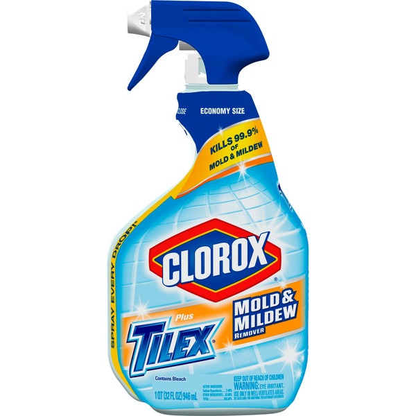 Tilex Mold & Mildew Remover - For Tile, Tub, Floor, Sink, Vinyl Curtains - 946 mL - Lemon Scent - Disinfectant - 1 Each