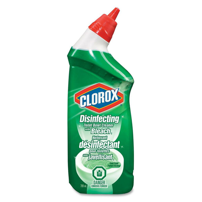 Clorox Bleach Disinfecting Toilet Bowl Cleaner - For Toilet Bowl - 709.76 mL - Recommended For: Stain Remover - Disinfectant - 1 Each