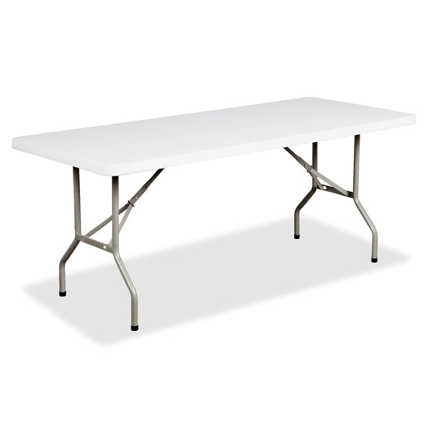 Heartwood Folding Table - Rectangle Top - Four Leg Base - 24" (609.60 mm) Table Top Width x 48" (1219.20 mm) Table Top Depth - Educational Environment, Indoor, Outdoor - Granite - Polyethylene Top Material - 1 Each