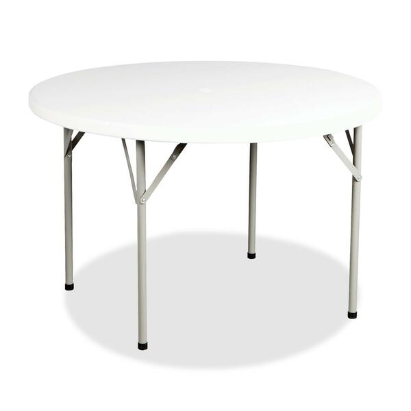 Heartwood Folding Table - Round Top - Four Leg Base - 48" (1219.20 mm) Table Top Diameter - Educational Environment - Granite - Polyethylene Top Material - 1 Each