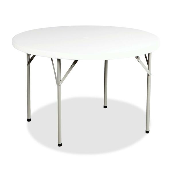 Heartwood Folding Table - For - Table TopRound Top - Four Leg Base x 48" Table Top Diameter - Educational Environment - Granite - Polyethylene Top Material - 1 Each