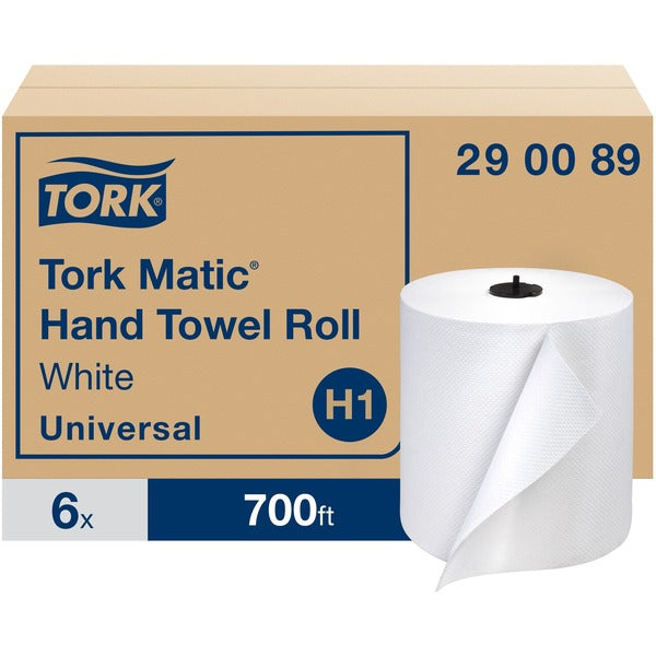 TORK Advanced Hand Roll Towel - 1 Ply - 7.75" (196.85 mm) Width x 9.50" (241.30 mm) Length - 7.25" (184.15 mm) Roll Diameter - White - Fiber - 6 / Carton