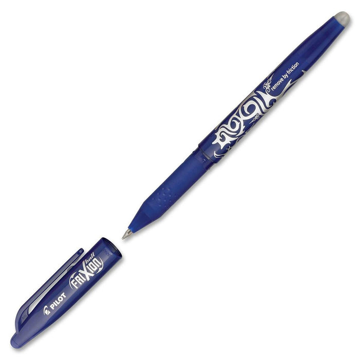 Pilot FriXion Ball Erasable Gel Rollerball Pen - Refillable - Erasable - Blue Ink - Thermosensitive Gel Ink - Blue Barrel - Rubber Tip - 1 Each