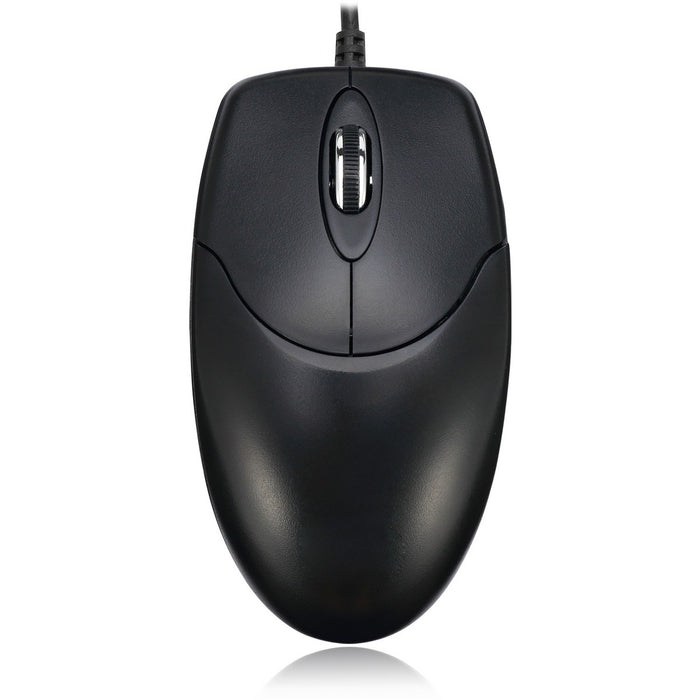Adesso 3 Button Desktop Optical Scroll Mouse (USB) - Optical - Cable - Black - USB - 1000 dpi - Scroll Wheel - 3 Button(s) - Symmetrical - 1 Each