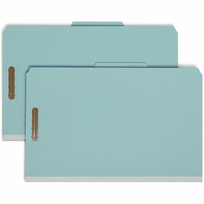 Smead 2/5 Tab Cut Legal Recycled Classification Folder - 8 1/2" (215.90 mm) x 14" (355.60 mm) - 2" (50.80 mm) Expansion - 6 x 2K Fastener(s) - 1" (25.40 mm) Fastener Capacity, 2" (50.80 mm) Fastener Capacity - Top Tab Location - Right of Center Tab Positi